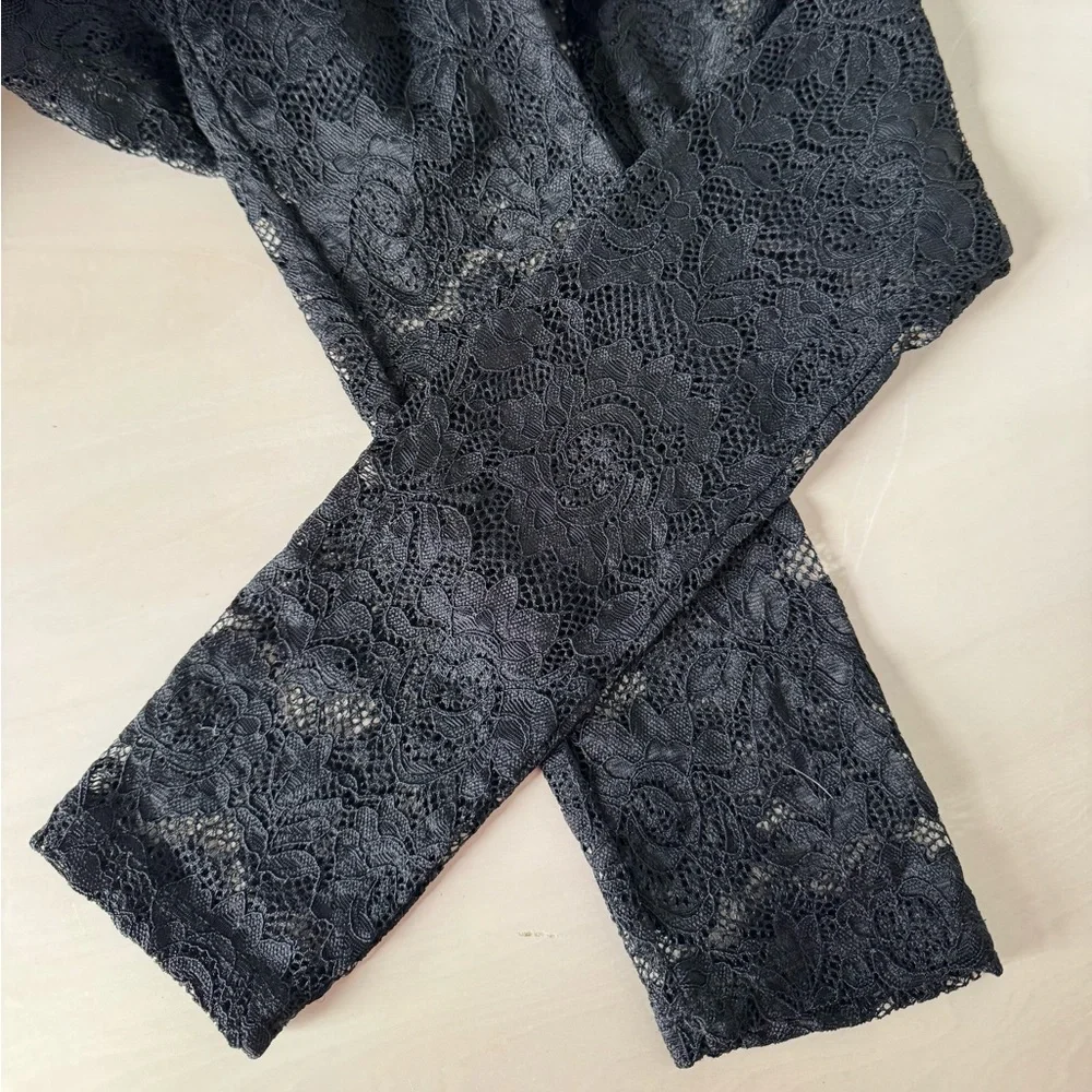NEW with tags, Reformation Adriano Lace Knit Top – Black